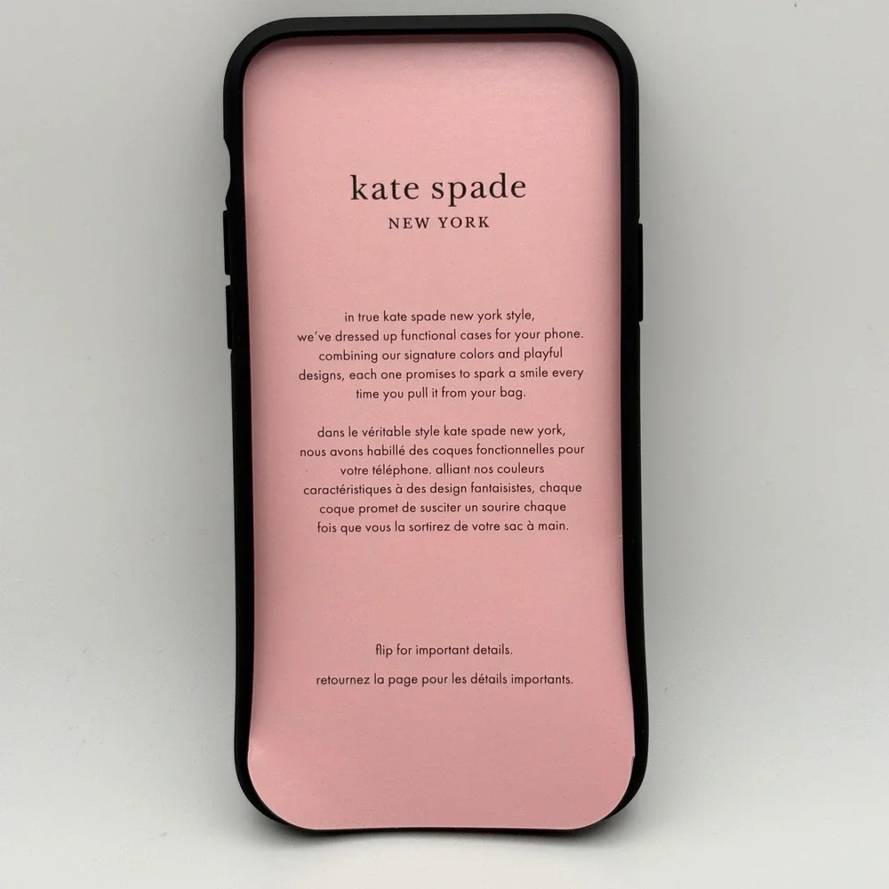 Kate Spade iPhone 12 Pro Case Black Gold Confetti Dot Jeweled Crystal Hardshell